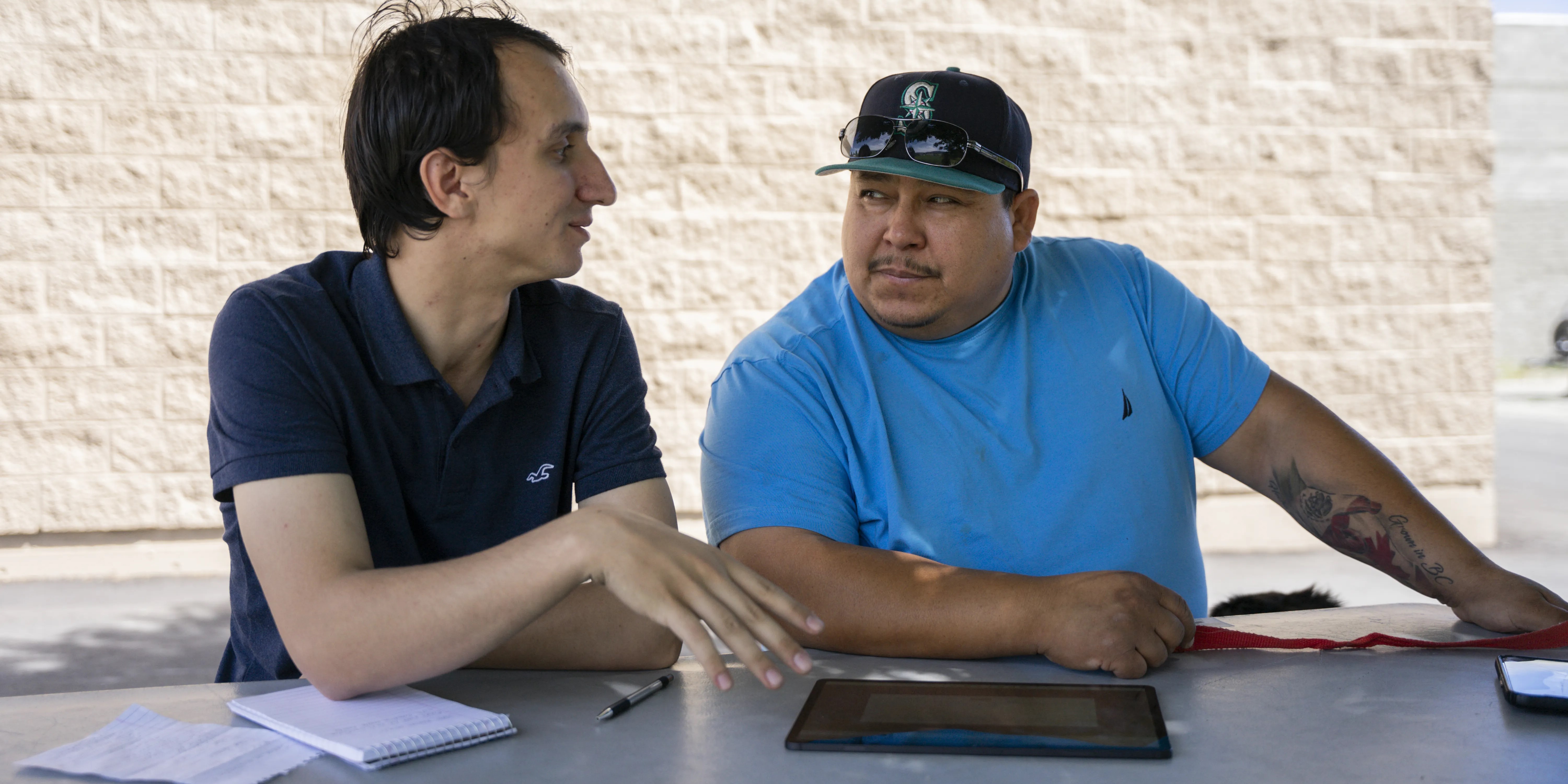 Andy Tewfik and farmer